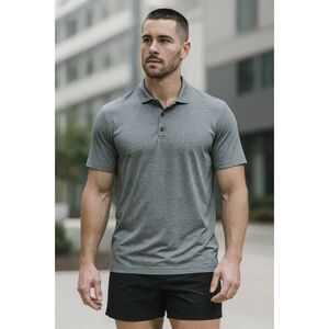 Lululemon Athletica Gray Performance Stretch Evolution Polo Shirt  Mens Size XL